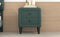Upholstered Wooden Nightstand with 2 Drawers,Fully Assembled Except Legs and Handles,Velvet Bedside Table-Green - Supfirm