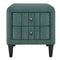 Upholstered Wooden Nightstand with 2 Drawers,Fully Assembled Except Legs and Handles,Velvet Bedside Table-Green - Supfirm