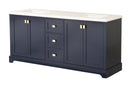 Vanity Sink Combo featuring a Marble Countertop, Bathroom Sink Cabinet, and Home Decor Bathroom Vanities - Fully Assembled Blue 72-inch Vanity with Sink 23V02-72NB - Supfirm