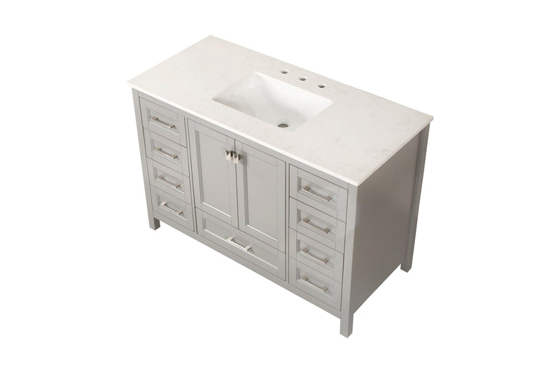Vanity Sink Combo featuring a Marble Countertop, Bathroom Sink Cabinet, and Home Decor Bathroom Vanities - Fully Assembled Grey 48-inch Vanity with Sink 23V03-48GR - Supfirm