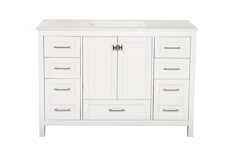 Vanity Sink Combo featuring a Marble Countertop, Bathroom Sink Cabinet, and Home Decor Bathroom Vanities - Fully Assembled White 48-inch Vanity with Sink 23V03-48WH - Supfirm