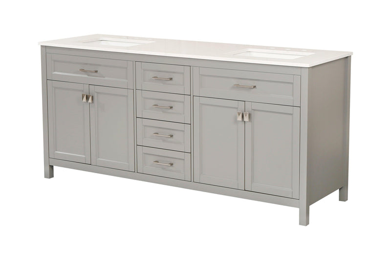 Vanity Sink Combo featuring a Marble Countertop, Bathroom Sink Cabinet, and Home Decor Bathroom Vanities - Fully Assembled White 72-inch Vanity with Sink 23V03-72GR - Supfirm