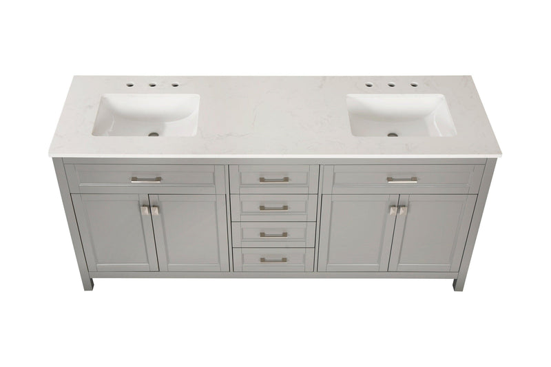 Vanity Sink Combo featuring a Marble Countertop, Bathroom Sink Cabinet, and Home Decor Bathroom Vanities - Fully Assembled White 72-inch Vanity with Sink 23V03-72GR - Supfirm