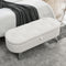 [Video] Welike Length 45.5 inches Storage Ottoman Bench Upholstered Fabric Storage Bench End of Bed Stool with Safety Hinge for Bedroom, Living Room, Entryway, Teddy White (Ivory) - Supfirm
