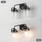 Wall Sconces Set of 2 with Clear Glass Shade,Modern Wall Sconce, Industrial Indoor Wall Light Fixture for Bathroom Living Room Bedroom Over Kitchen Sink,E26 Socket, Bulbs Not Included - Supfirm