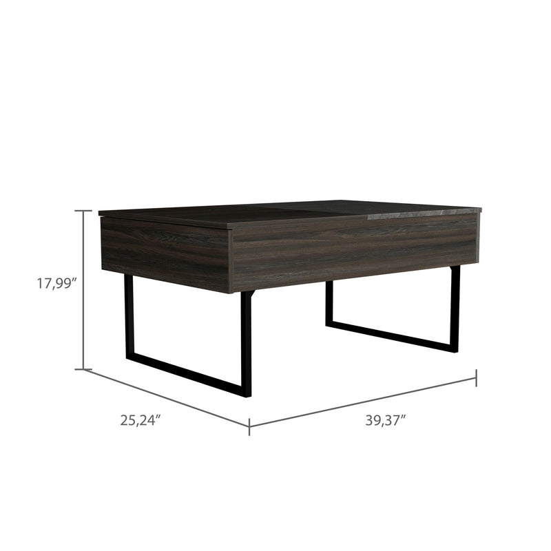 Westover Rectangle Lift Top Coffee Table Carbon Espresso and Onyx - Supfirm