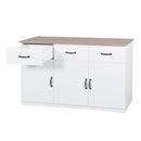 White Buffet Cabinet with Storage, Kitchen Sideboard with 3 Doors and 3 Drawers, Coffee Bar Cabinet, Storage Cabinet Console Table for Living Room - Supfirm