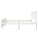 Wood Platform Bed Twin Bed Frame Mattress Foundation with Headboard and Wood Slat Support (White) - Supfirm