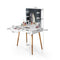 Wooden Vanity Table Makeup Dressing Desk with LED Light,dressing table with USB port,White - Supfirm
