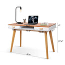 Wooden Vanity table Makeup Dressing Desk Writing Desk Computer Table with Solid Wood Top Panel - Supfirm