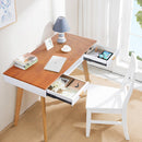 Wooden Vanity table Makeup Dressing Desk Writing Desk Computer Table with Solid Wood Top Panel - Supfirm