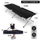 YSSOA Folding Camping Cot with Storage Bag for Adults, Portable and Lightweight Sleeping Bed for Outdoor Traveling, Hiking, Easy to Set up (Color: Black) - Supfirm