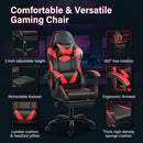 YSSOA Racing Video Backrest and Seat Height Recliner Gaming Office High Back Computer Ergonomic Adjustable Swivel Chair, With footrest, Black/red - Supfirm