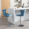 Swivel Velvet Barstools Adjusatble Seat Height from 25-33 Inch, Modern Upholstered Chrome base Bar Stools with Backs Comfortable Tufted for Home Pub and Kitchen Island,Light Blue, SW1844LB - Supfirm