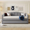 Upholstered Daybed Sofa Bed Twin Size With Trundle Bed and Wood Slat ,Gray - Supfirm