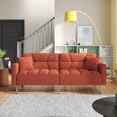 Orisfur. Linen Upholstered Modern Convertible Folding Futon Sofa Bed for Compact Living Space, Apartment, Dorm - Supfirm