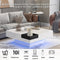Supfirm Modern Minimalist Design 31.5*31.5in Square Coffee Table with Detachable Tray and Plug-in 16-color LED Strip Lights Remote Control for Living Room - Supfirm