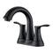 Supfirm Two Handle Matte Black Bathroom Faucet, Swivel Spout with Pop-up Drain Assembly