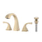 Supfirm 2-Handle Bathroom Sink Faucet with Drain, Brushed Gold