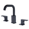Supfirm Round Widespread Double Handle Bathroom Sink Faucet with Matte Black