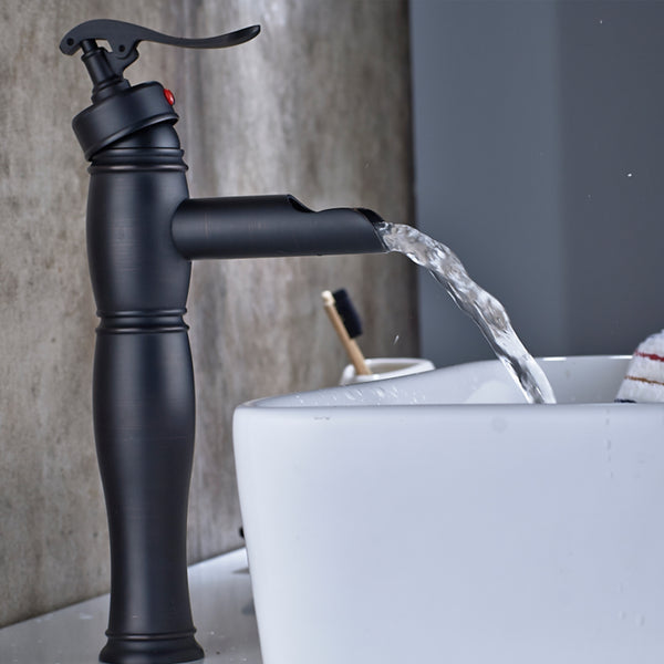 Supfirm Sink Faucet Oil Rubbed Bronze Waterfall Bathroom Faucet