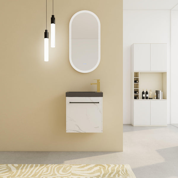 Supfirm 20'' Floating Wall-Mounted Bathroom Vanity with Resin Sink & Soft-Close Cabinet Door - Supfirm
