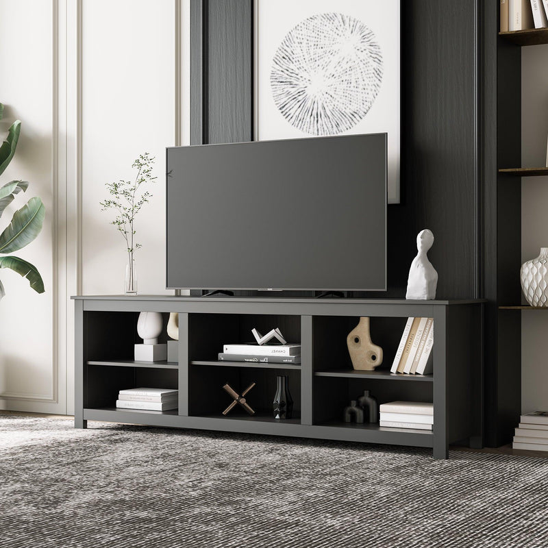 Supfirm Living room TV stand furniture with 6 storage compartments and 1 shelf cabinet, high-quality particle board