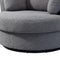 Supfirm 42.2"W Swivel Accent Barrel Chair and Half Swivel Sofa With 3 Pillows 360 Degree Swivel Round Sofa Modern Oversized Arm Chair Cozy Club Chair for Bedroom Living Room Lounge Hotel, Dark Gray Boucle