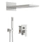 Supfirm Shower System, Ultra-thin Wall Mounted Shower Faucet Set for Bathroom, Stainless Steel Rain Shower head Handheld Shower Set, 22 inch square large panel, Brushed Nickel