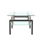 Supfirm Rectangle Black Glass Coffee Table, Clear Coffee Table，Modern Side Center Tables for Living Room， Living Room Furniture