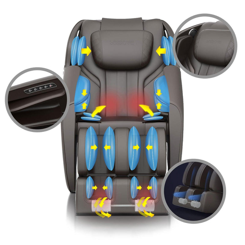 Supfirm Massage Chair Recliner with Zero Gravity Airbag Massage Bluetooth Speaker Foot Roller Black - Supfirm