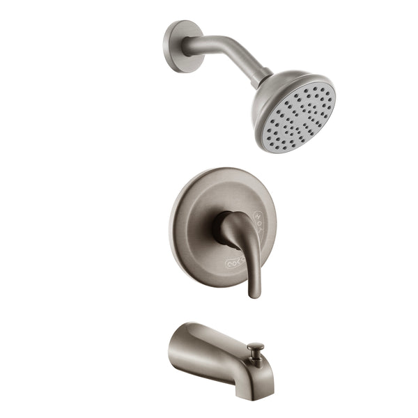 Supfirm Brushed Nickel 6 Inch Shower Faucet wih Tub Spout Combo