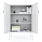 Supfirm Metal Storage Locker Cabinet, Adjustable Shelves Free Standing Ventilated Sideboard Steel Cabinets for Office,Home