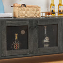Supfirm Wine shelf table, modern wine bar cabinet, console table, bar table, TV cabinet, sideboard with storage compartment, can be used in living room, dining room, kitchen, entryway, hallway.Dark Grey.