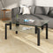 Supfirm Rectangle Black Glass Coffee Table, Clear Coffee Table，Modern Side Center Tables for Living Room， Living Room Furniture - Supfirm