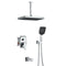 Supfirm Shower System, Ultra-thin Wall Mounted Shower Faucet Set for Bathroom with High Pressure Big Size Stainless Steel Rain Shower head Handheld Shower Set, Under the water, Chrome