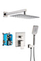 Supfirm Shower Faucet Set Shower System with 12 Inch Rain Shower Head and Handheld, Bathroom Shower Combo Set Wall Mounted System Rough-in Valve Body and Trim Included.