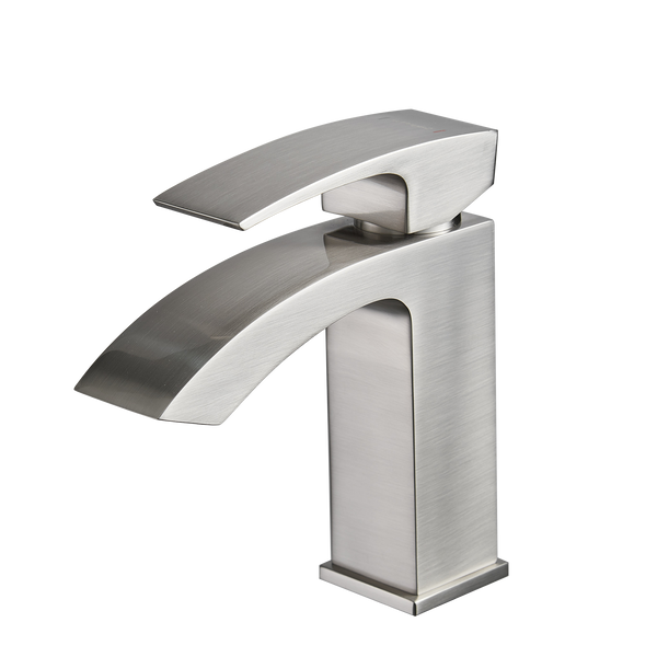 Supfirm Brushed Nickel Bathroom Faucet,Faucet for Bathroom Sink, Single Hole Bathroom Faucet Modern Single Handle Vanity Basin Faucet
