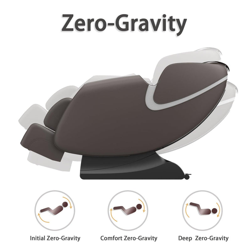 Supfirm Massage Chair Recliner with Zero Gravity, Full Body Airbag Massage Chair with Bluetooth Speaker, Foot Roller Brown