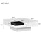 Supfirm Modern Minimalist Design 31.5*31.5in Square Coffee Table with Detachable Tray and Plug-in 16-color LED Strip Lights Remote Control for Living Room - Supfirm