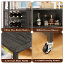 Supfirm Wine shelf table, modern wine bar cabinet, console table, bar table, TV cabinet, sideboard with storage compartment, can be used in living room, dining room, kitchen, entryway, hallway.Dark Grey.