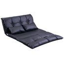 Supfirm Lazy Sofa Adjustable Folding Futon Sofa Video Gaming Sofa with Two Pillows