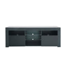 Supfirm 145 Modern 57" TV Stand Matte Body High Gloss Fronts with 16 Color LEDs