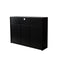 Supfirm Living Room Sideboard Storage Cabinet Black High Gloss with LED Light, Modern Kitchen Unit Cupboard Buffet Wooden Storage Display Cabinet TV Stand with 3 Doors for Hallway Dining Room