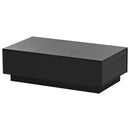 Supfirm Multifunctional Coffee Table with 2 large Hidden Storage Compartment, Extendable Cocktail Table with 2 Drawers, High-gloss Center Table with Sliding Top for Living Room, 39.3"x21.6", Black - Supfirm