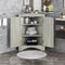 Supfirm Oak Triangle Bathroom Storage Cabinet with Adjustable Shelves, Freestanding Floor Cabinet for Home Kitchen