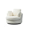 Supfirm 42.2"W Swivel Accent Barrel Chair and Half Swivel Sofa With 3 Pillows 360 Degree Swivel Round Sofa Modern Oversized Arm Chair Cozy Club Chair for Bedroom Living Room Lounge Hotel, Ivory Boucle