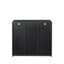 Supfirm Kitchen Sideboard Cupboard with LED Light, Black High Gloss Dining Room Buffet Storage Cabinet Hallway Living Room TV Stand Unit Display Cabinet with Drawer and 1 Doors
