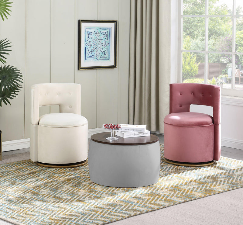 Supfirm Round Ottoman Set with Storage, 2 in 1 combination, Round Coffee Table, Square Foot Rest Footstool for Living Room Bedroom Entryway Office - Supfirm