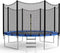 Simple Deluxe Trampoline for Kids with Safety Enclosure Net 14FT Wind Stakes Simple Deluxe 400LBS Weight Capacity Outdoor Backyards Trampolines with Non-Slip Ladder for Children Adults Family, Blue - Supfirm
